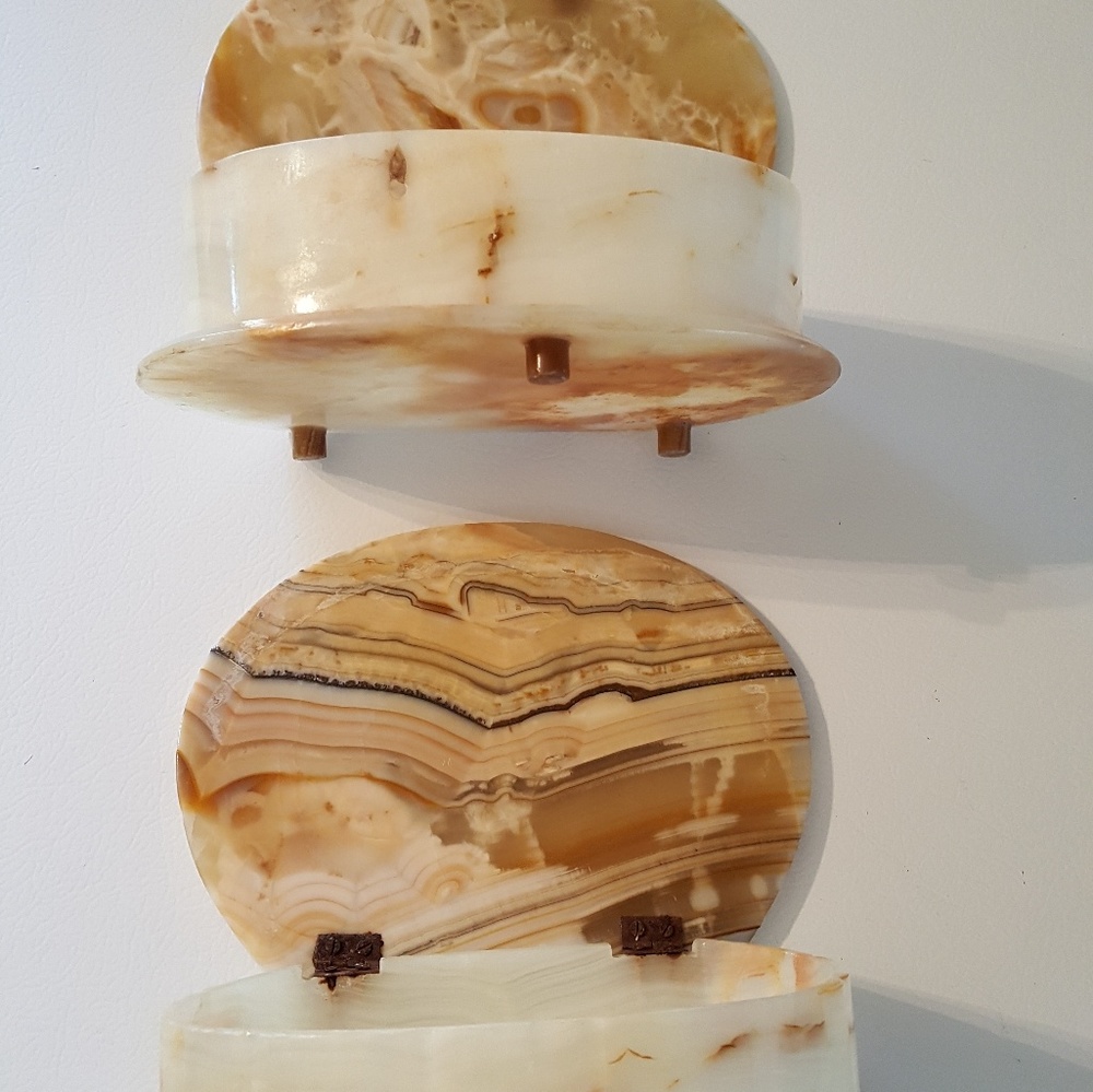 Vintage Alabaster Stone Shell Storage - Picture 2 of 8